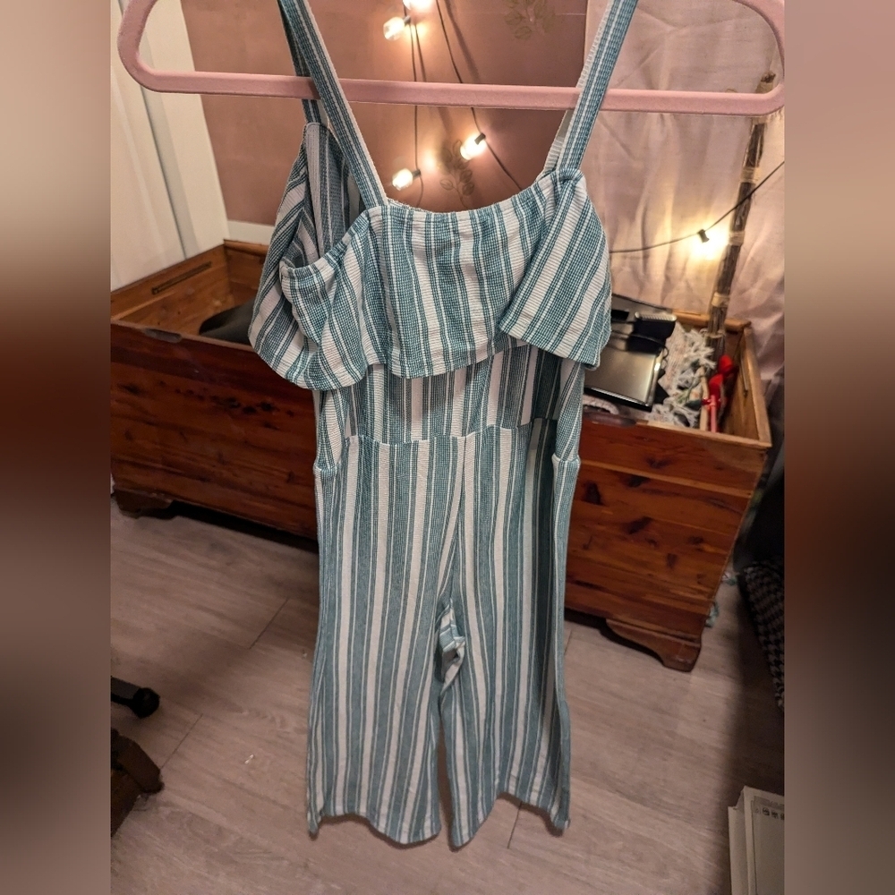 Eyeshadow Girls teal and white long pants jumpsuit‎ size 10 - Picture 7 of 12
